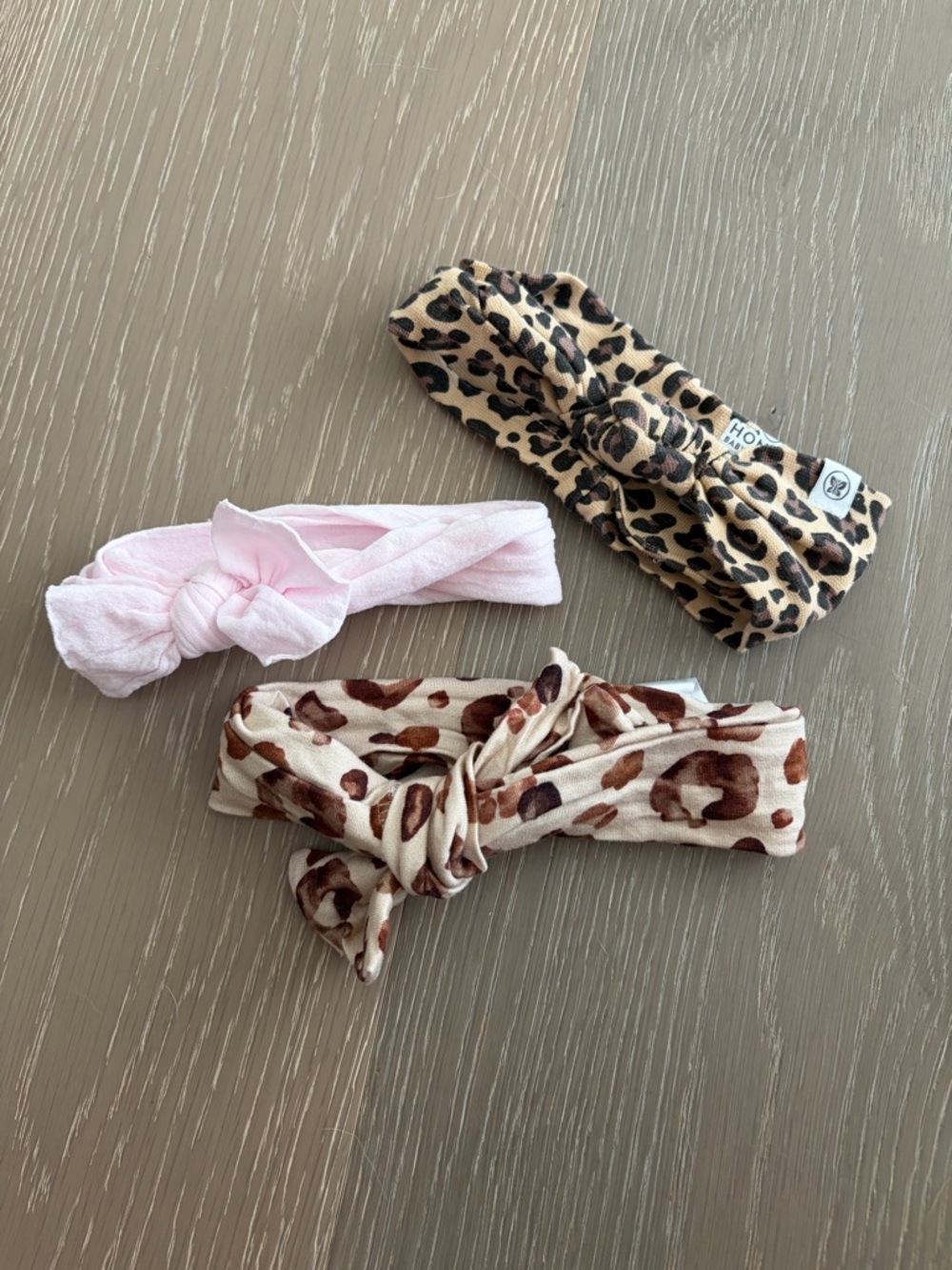 Baby Knot Headbands - Pink, Leopard & Tan Leopard Print
